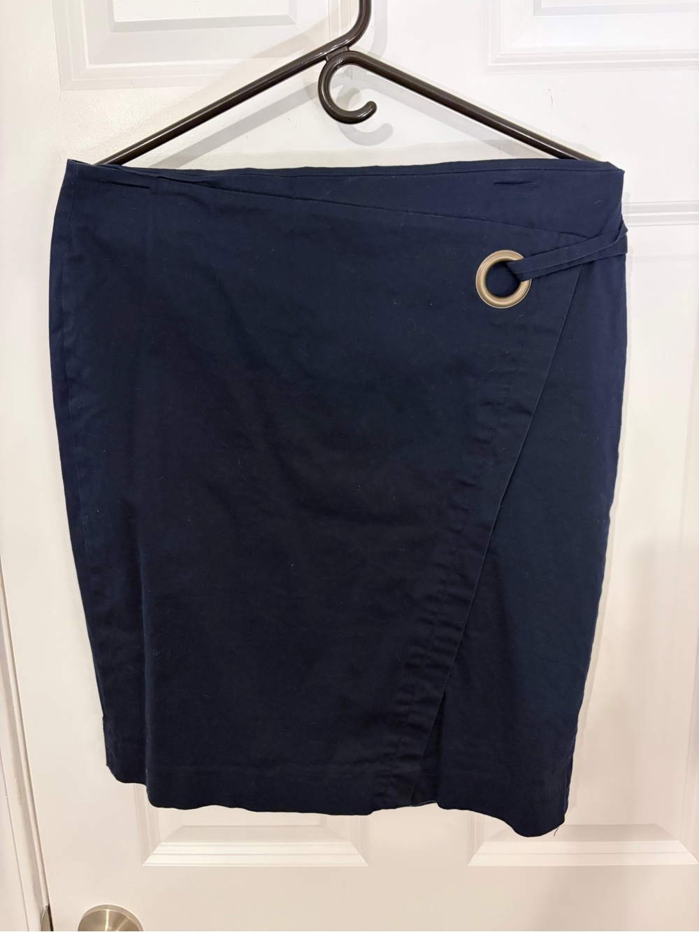 The Limited Navy Wrap-Accent Pencil Skirt - 10